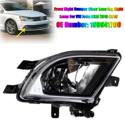 Front Right Bumper Clear Lens Fog Light Lamp 2015-2018 VW Volkswagen Jetta 16D941700