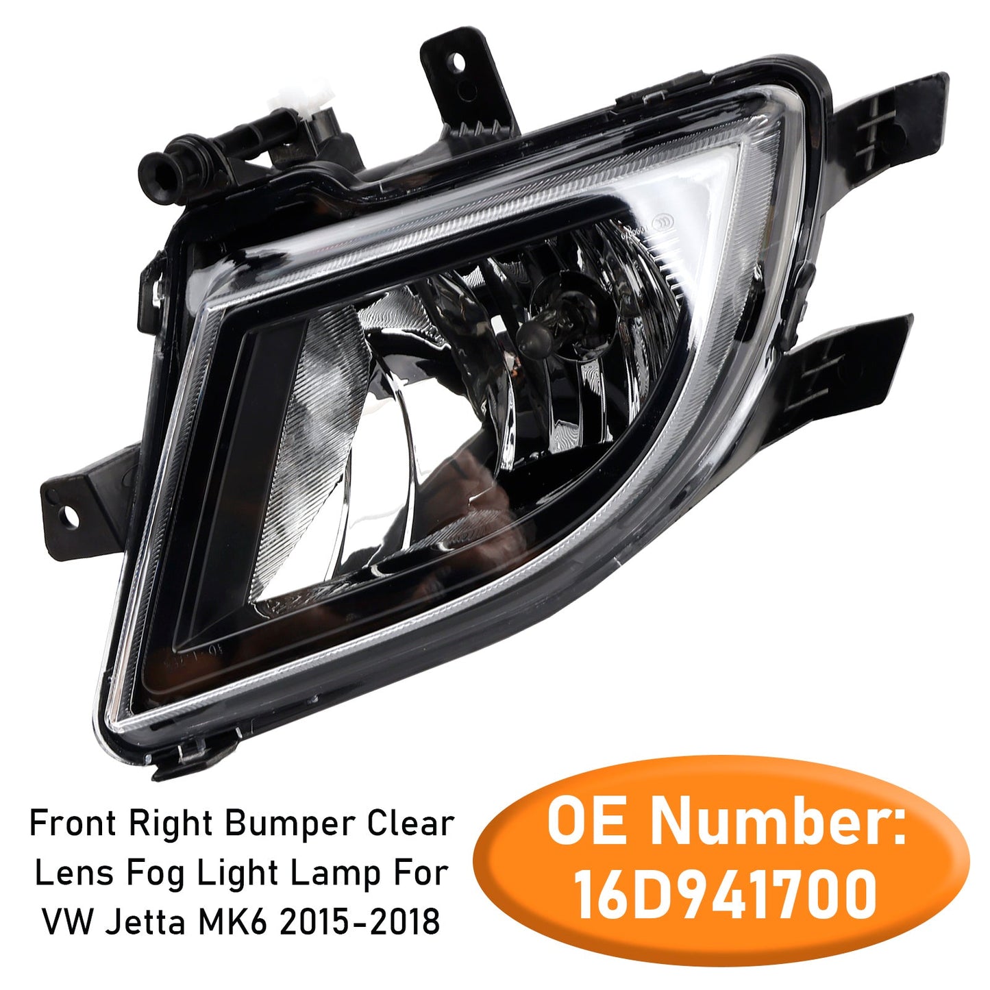 Front Right Bumper Clear Lens Fog Light Lamp 2015-2018 VW Volkswagen Jetta 16D941700