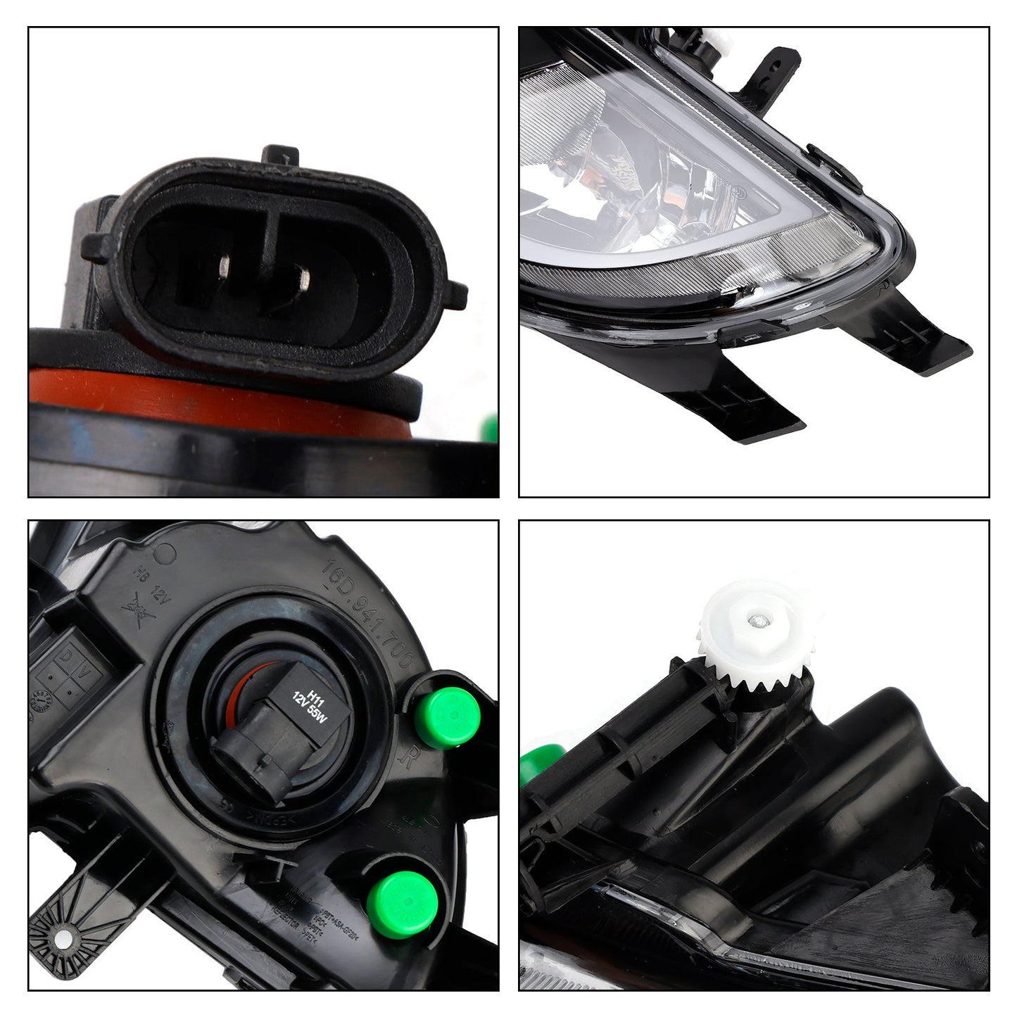 VW Jetta MK6 2015-2018 16D941699 Pair Front Bumper Clear Lens Fog Light Lamp