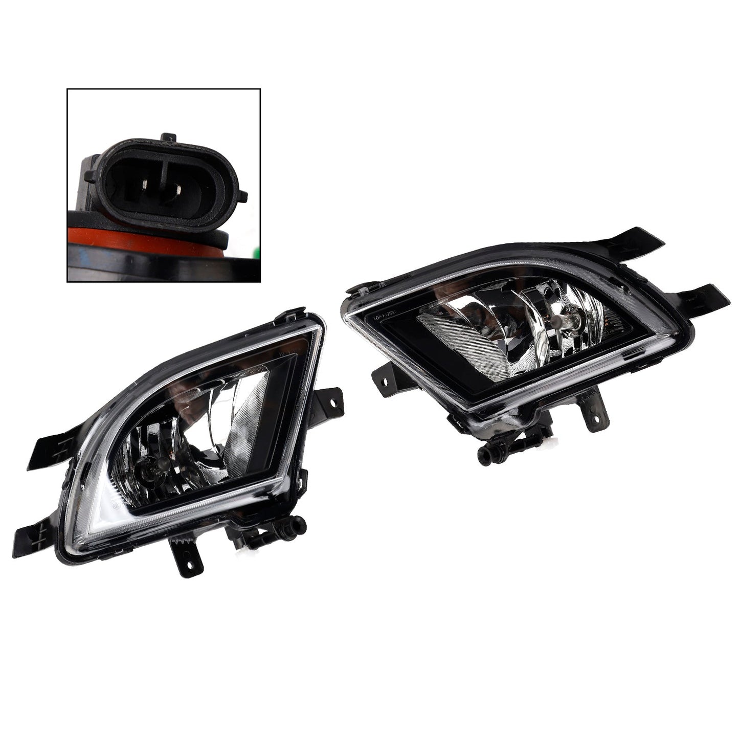 VW Jetta MK6 2015-2018 16D941699 Pair Front Bumper Clear Lens Fog Light Lamp