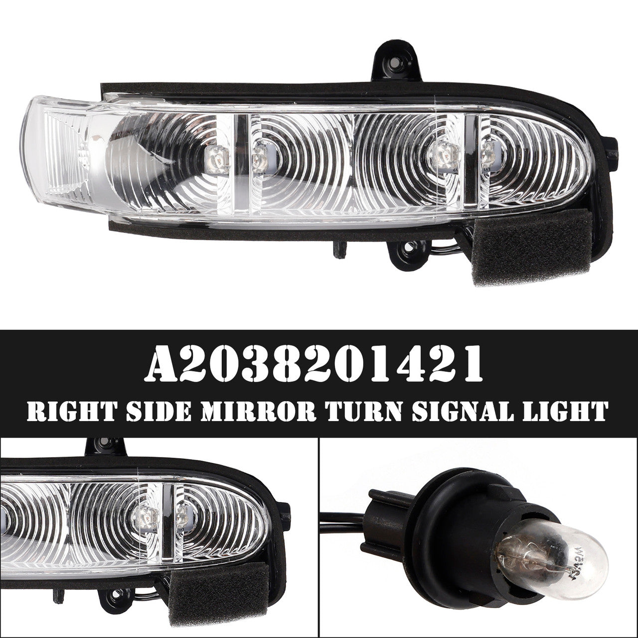 Mercedes-Benz W211 S211 W463 A2038201421 Right Side Mirror Turn Signal Light
