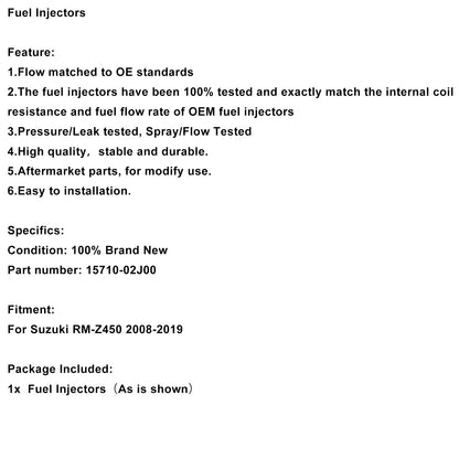 2008-2019 RM-Z450 Suzuki 15710-02J00 Fuel Injectors