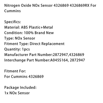 Cummins 4326869 4326869RX Nitrogen Oxide Nox Sensor