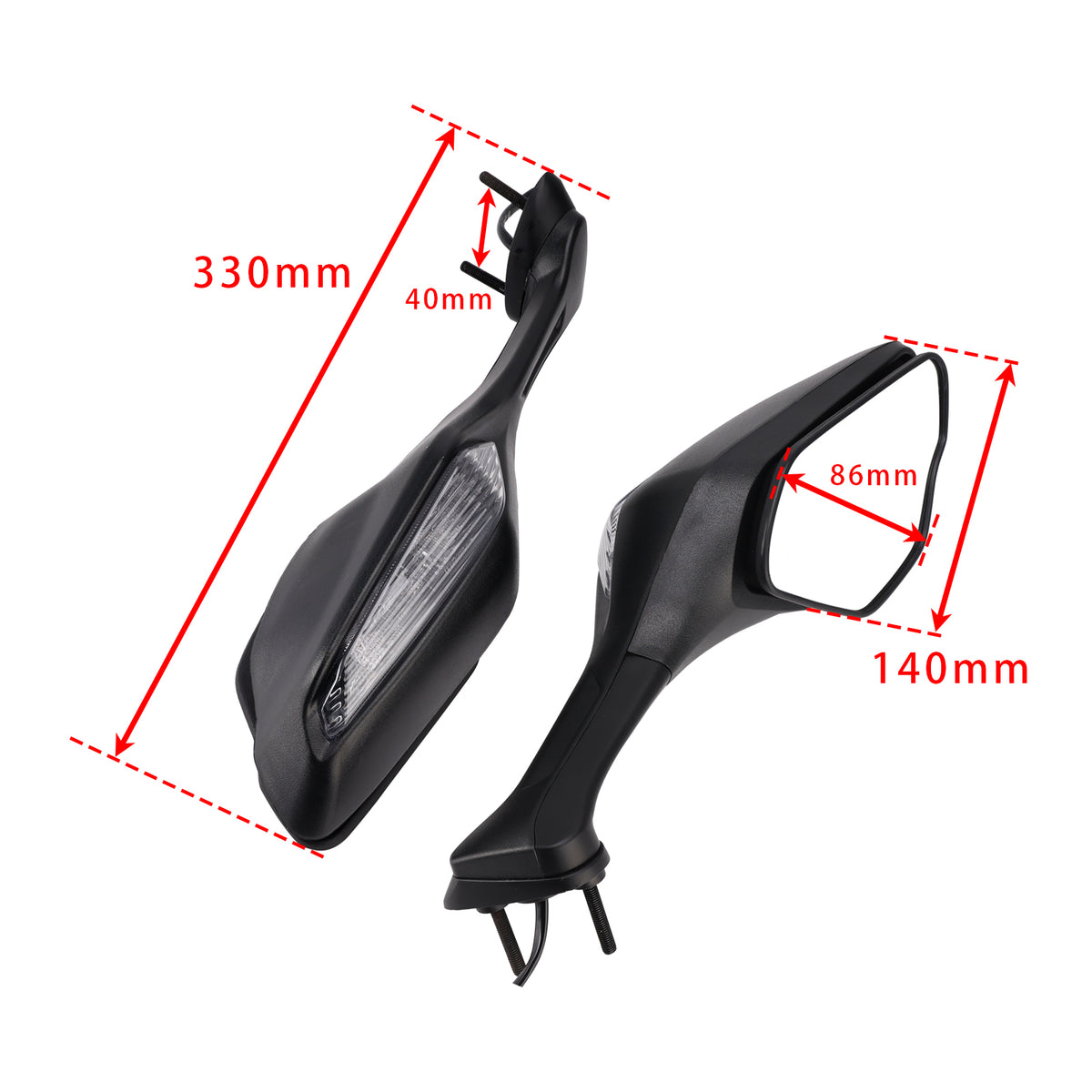 2017-2026 Honda CBR1000RR SP CBR1000RR-R Rear View Mirror with Turn Signals