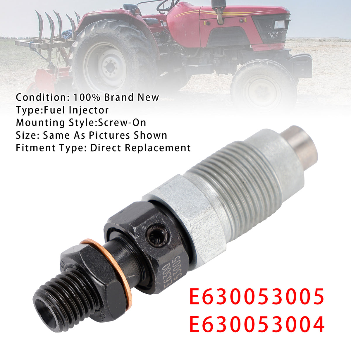 Kioti Tractors Daedong DK45 CK22 E6300-53004 E6300-53005 1Pcs Fuel Injector