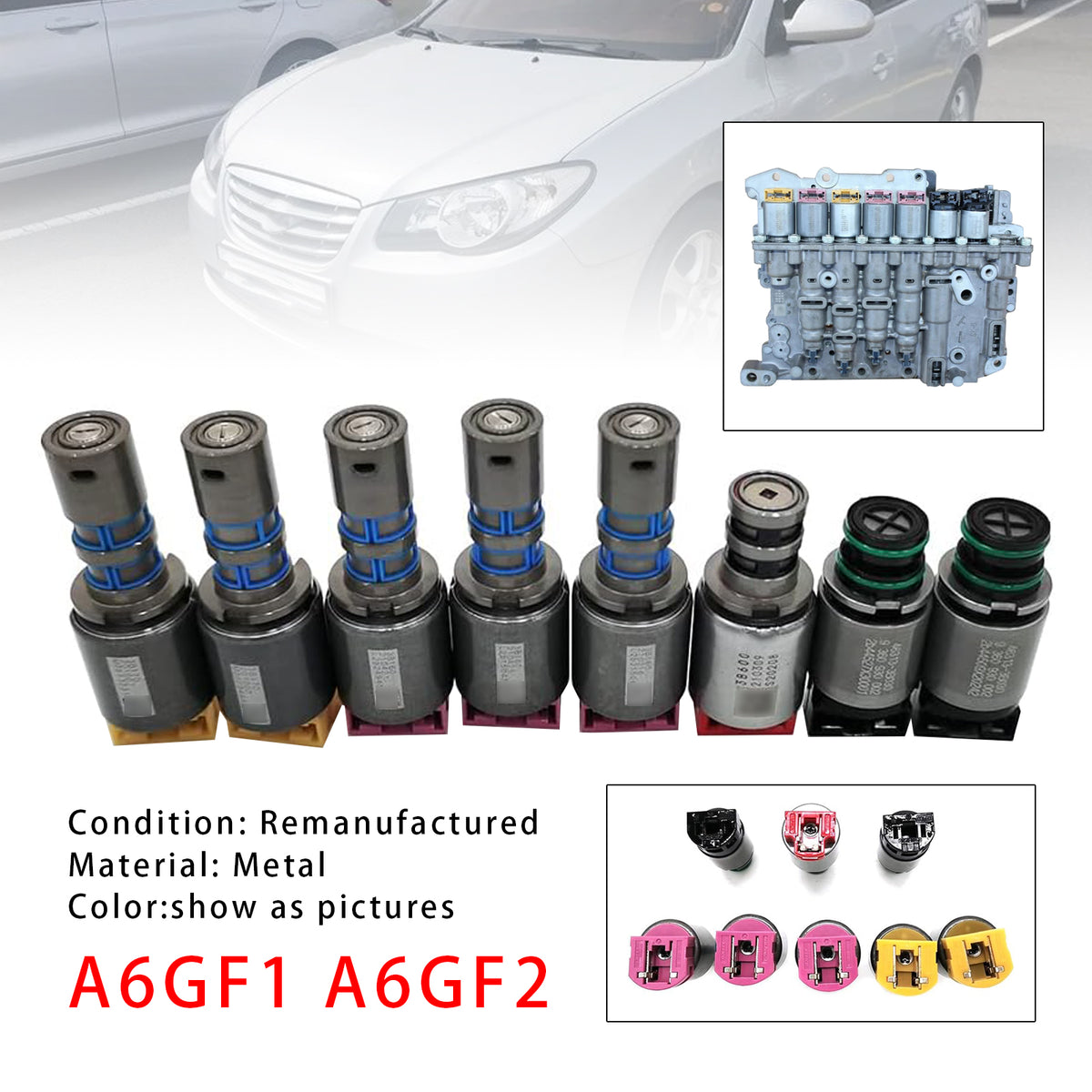 Hyundai Kia 6-Speed 8Pcs A6Gf1 A6Gf2 Transmission Solenoids Kit