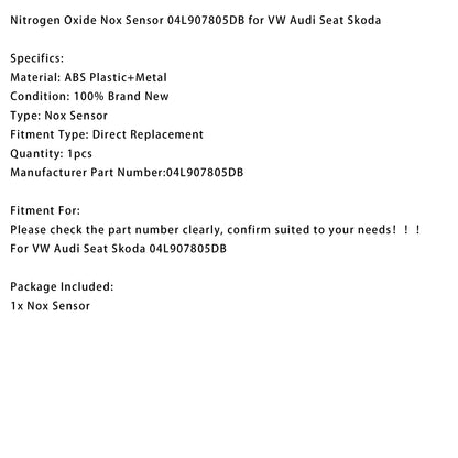 VW Audi Seat Skoda Nitrogen Oxide Nox Sensor 04L907805DB