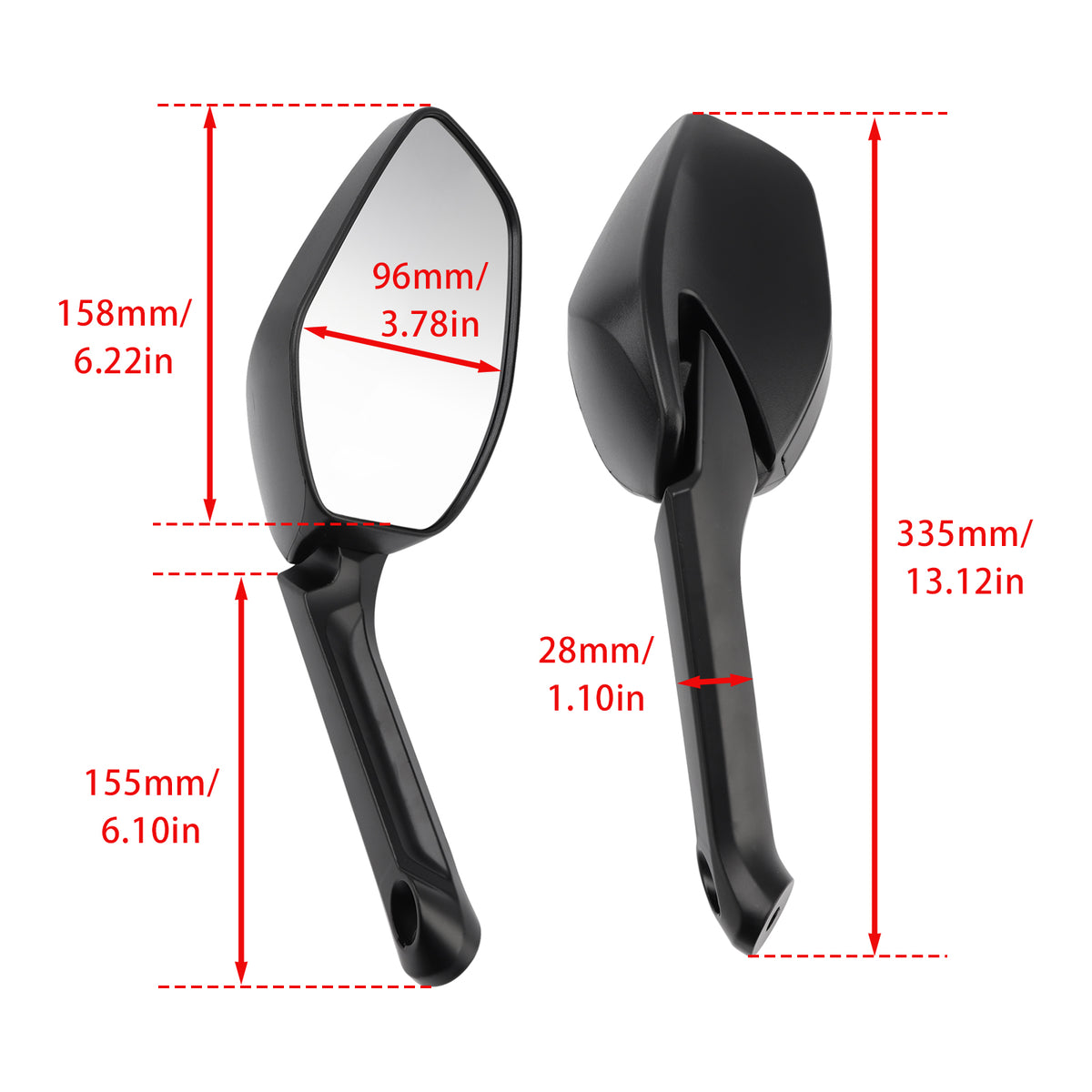 2010-2018 Ducati Multistrada 1200/2017-2021 Multistrada 1260 Mirror Set Left & Right