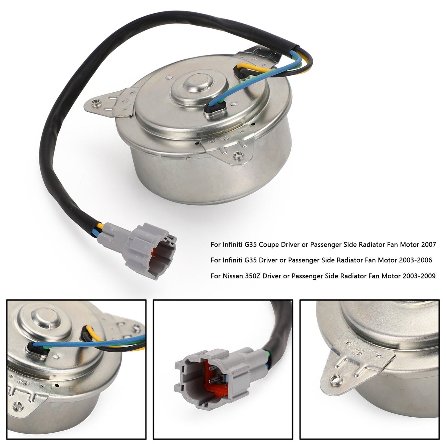 Motor del ventilador del radiador del lado del conductor o del pasajero del Nissan 350Z 2003-2009, refrigeración del radiador 21487CD00A 631210 674-59749 NI3116113