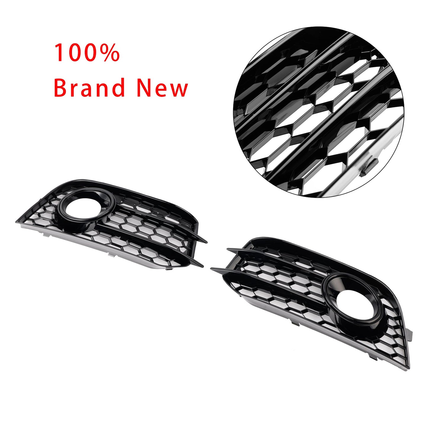 2010-2014 Audi A1 Black Front Bumper Honeycomb Fog Grille Cover