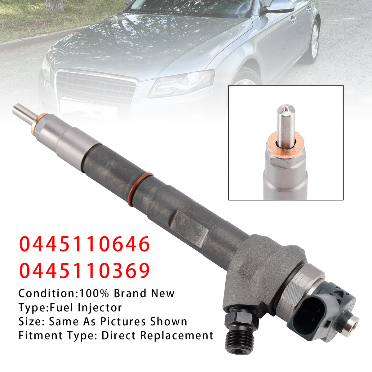 VW Audi Seat Skoda 2.0 TDI 0445110646 0445110369 1Pcs Fuel Injector