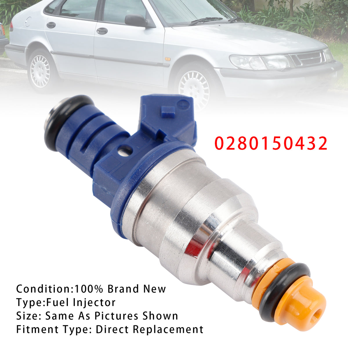 1994-1998 Saab 900 9000 2.3L 0280150432 1Pcs Fuel Injector