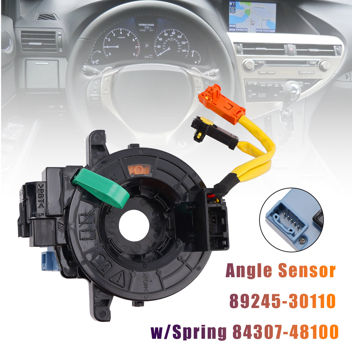 2013-2015 Lexus RX350 Rx450h Steering Angle Sensor 89245-30110 w/Spring 84307-48100
