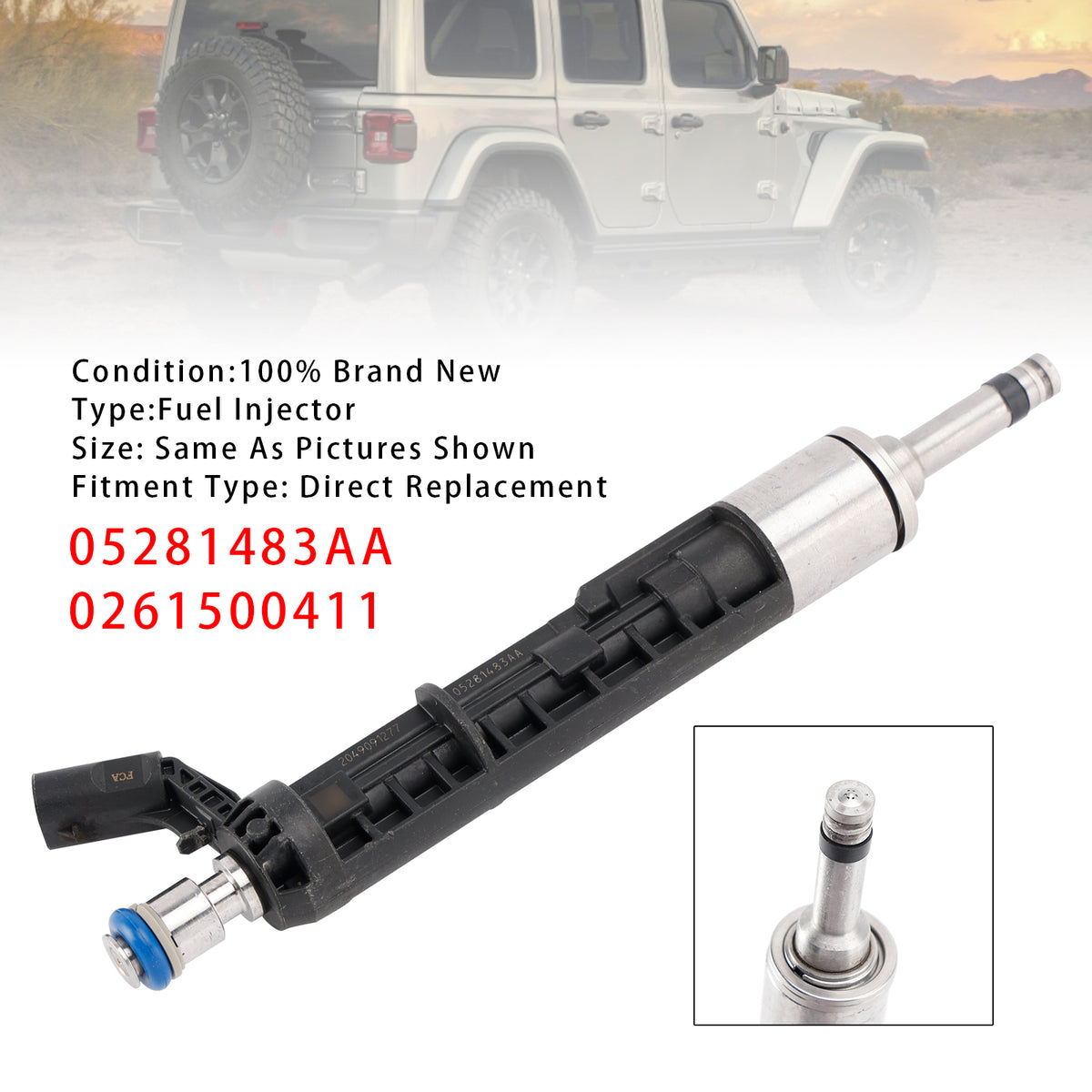 2018-2024 Jeep Wrangler Dodge 2.0L 05281483AA 0261500411 1Pcs Fuel Injector