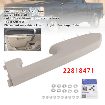 2010-2014 Silverado 1500 2500HD Chevy Front Right Armrest Repair Kit Gray