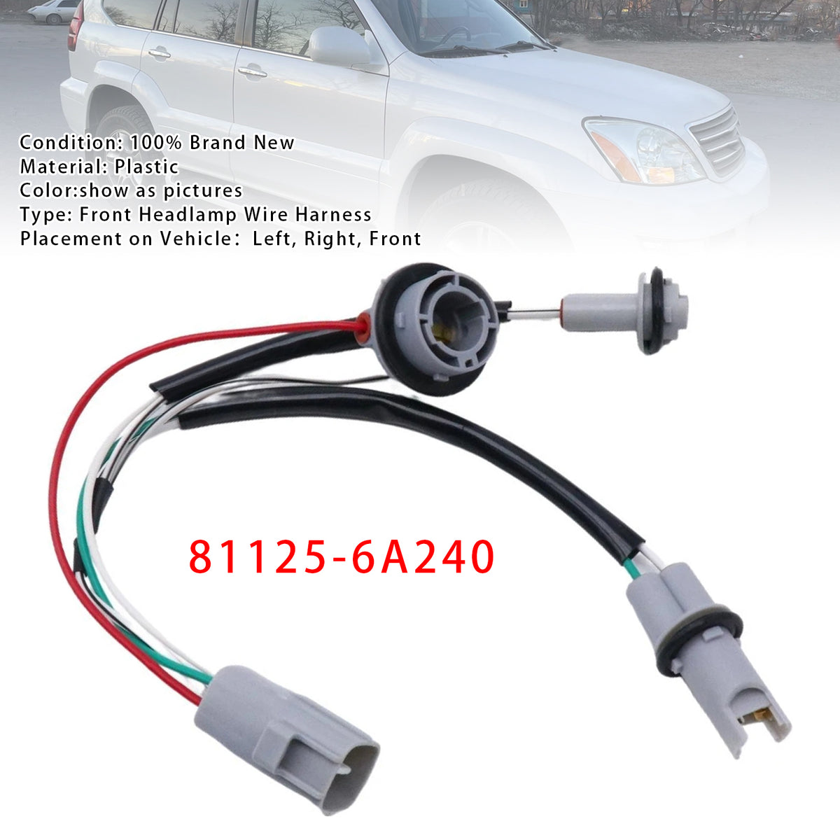 2003-2009 GX470 Toyota 81125-6A240 Front Headlamp Wire Harness