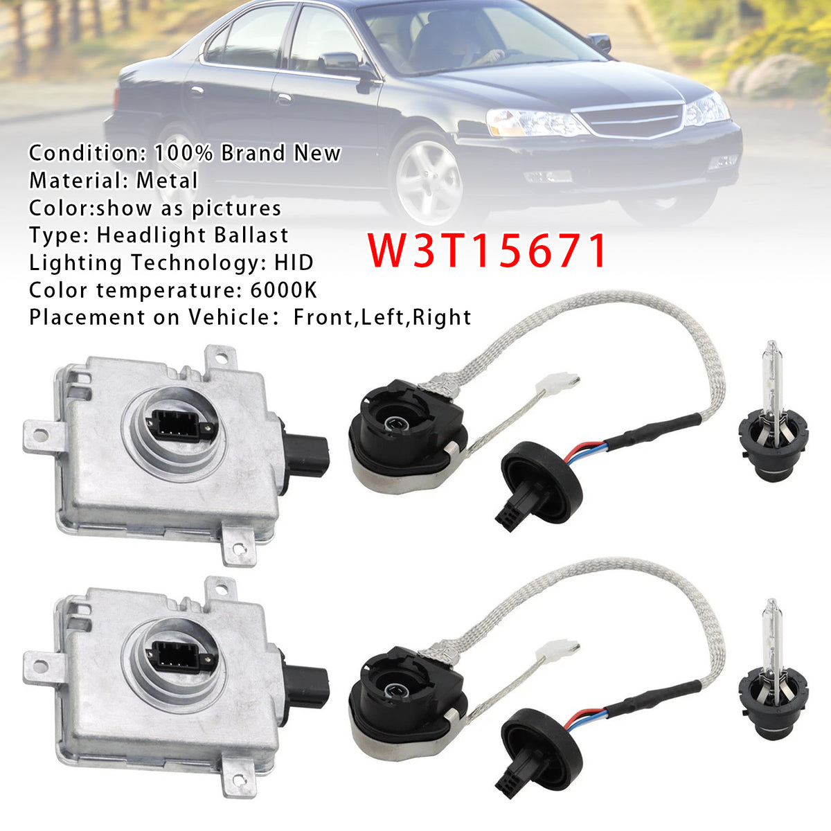 Acura TL TSX Xenon HID Headlight Ballast Unit Assembly with Igniter D2S Bulb