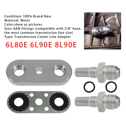 6L80E 6L90E 8L90E Transmission Cooler Line Adapter Plate with 6AN Fittings Seal
