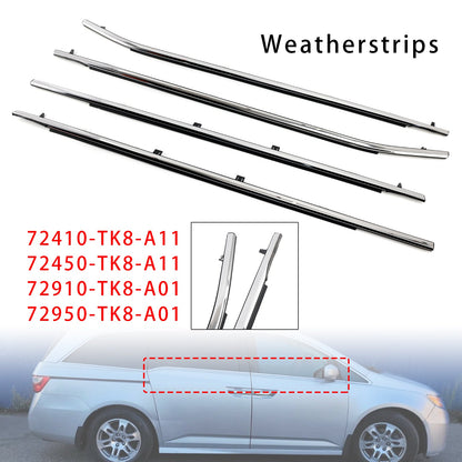 Odyssey 2011-2017 72410TK8A11 72450TK8A11 4PCS Weatherstrips Seal Door Belt Molding