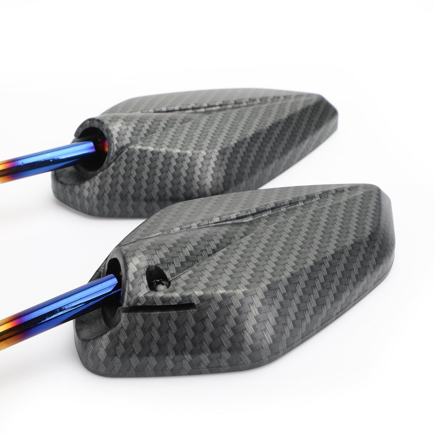 Rétroviseurs universels bleus à filetage de 10 mm pour moto/vélo/scooter, paire - CW