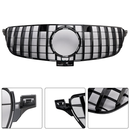 GT Style Front Bumper Grille Grill Fit Mercedes Benz GLE-Class W166 2015-2018