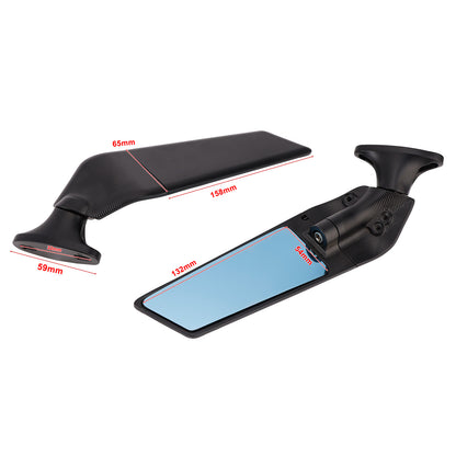2011-2014 Honda CBR600F 2019-2023 CBR650R Black Wing Fin Rearview Mirrors