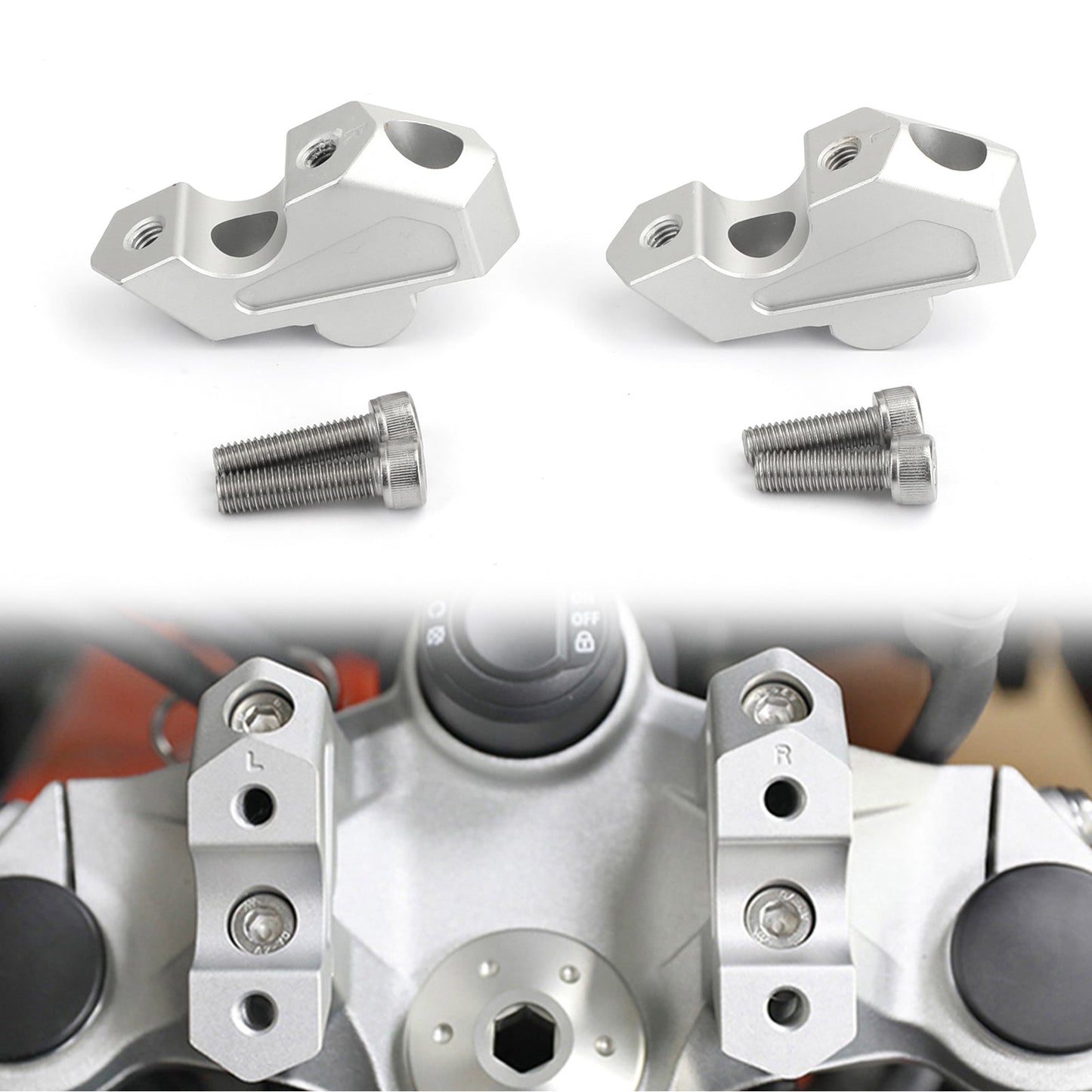 Elevadores de manillar de 20 mm con retroceso de 7/8" y elevación de 23 mm para BMW F750GS 2018-2019