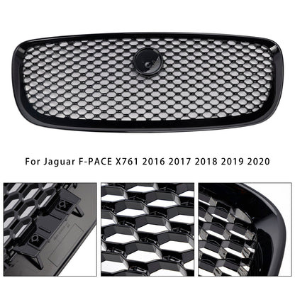 2016-2020 Jaguar F-PACE X761 Gloss Black Grille Front Bumper Replacement Mesh Grill