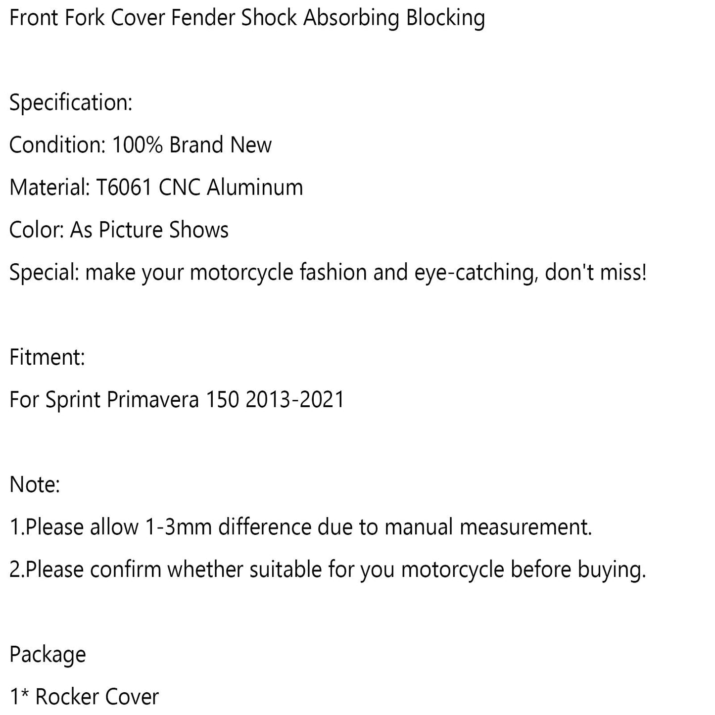 Cache-fourche avant amortisseur de chocs pour Vespa Sprint Primavera 150