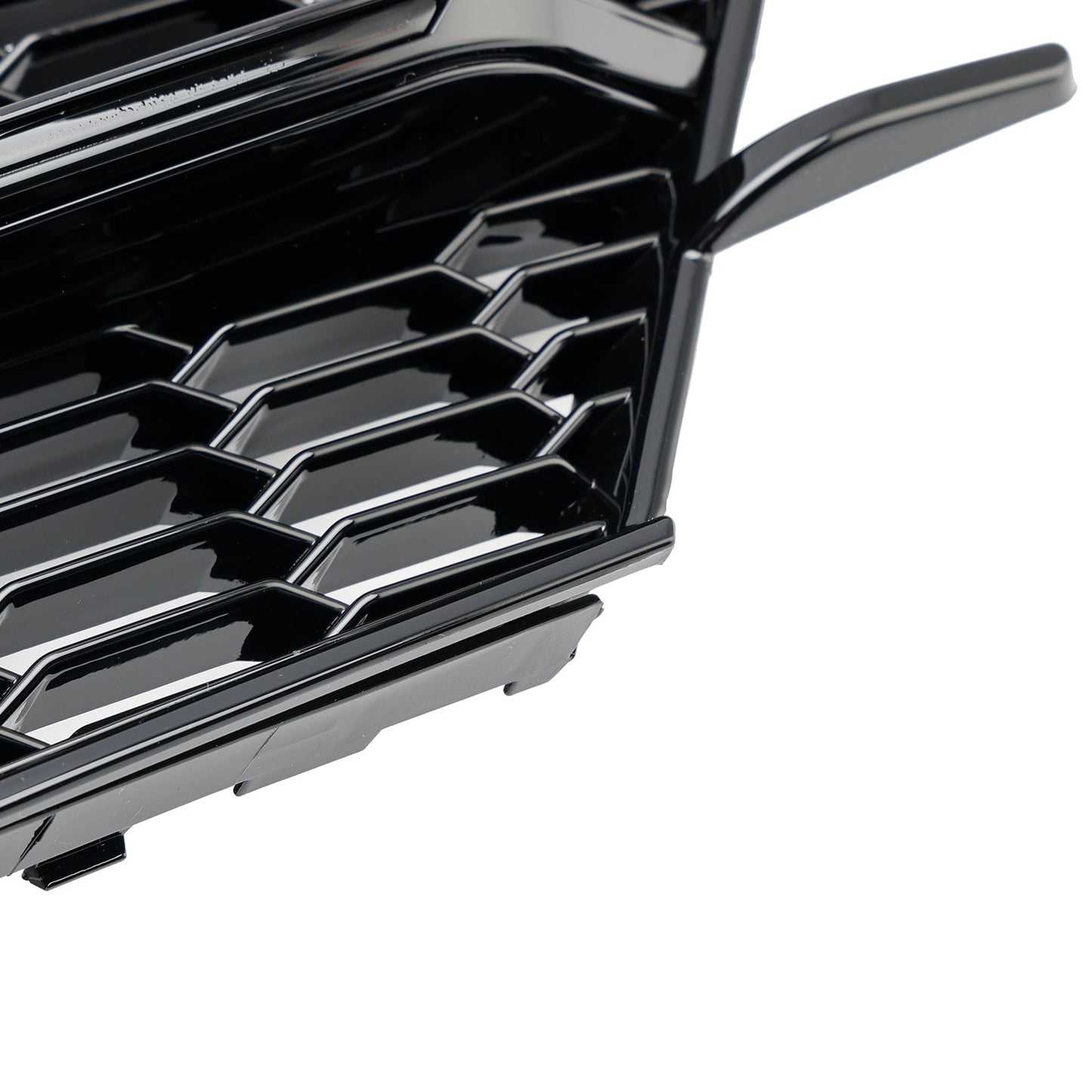 2016-2018 Audi A6 C7 W/ACC Hole Pair Front Bumper Lower Light Cover Grille Black Grill