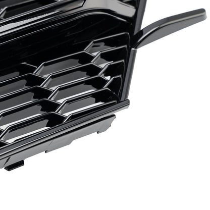 2016-2018 Audi A6 C7 W/ACC Hole Pair Front Bumper Lower Light Cover Grille Black Grill