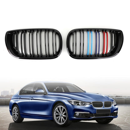 BMW 2002-2005 3 Series E46 4 Door 3 Colors Front Kidney Grille Double Rib