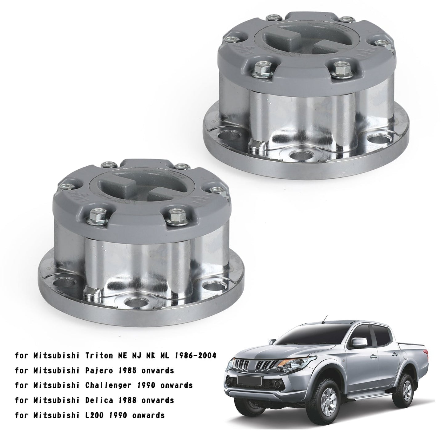 1990 Onwards Mitsubishi L200 / Challenger 2x Free Lock Wheeling Hubs WS2MLX