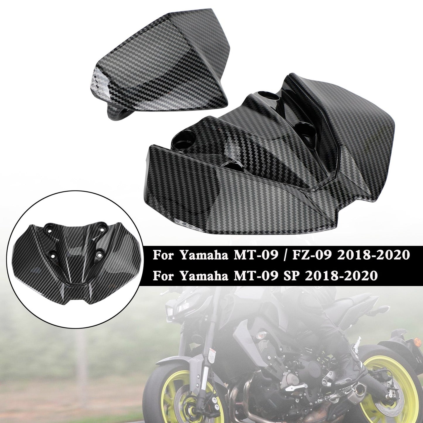 Headlight Fairing Windshield Cover For For Yamaha MT-09 FZ09 MT-09 SP 2018-2020