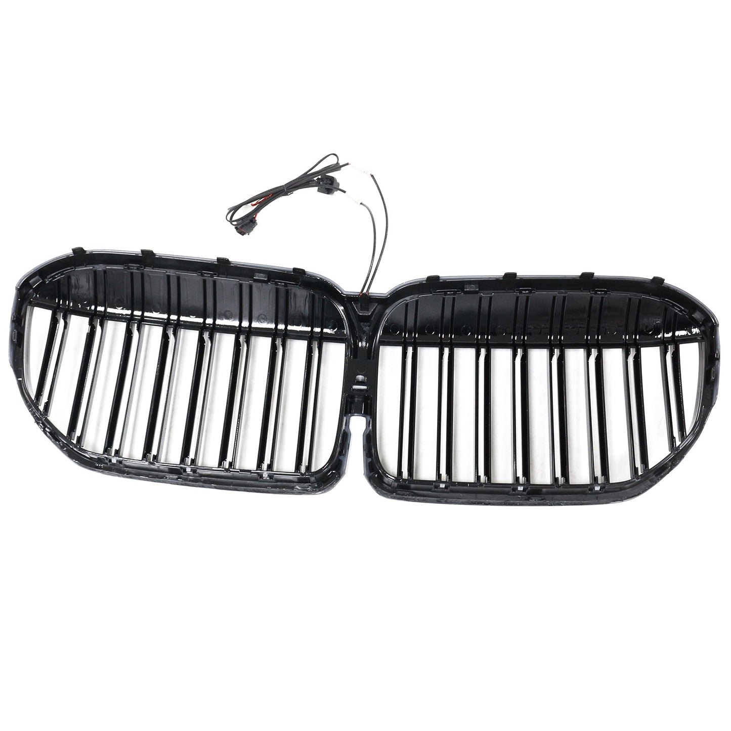 Double Slat Gloss Black Front Grill Grille Fit BMW 7 Series G11 G12 2019-2022