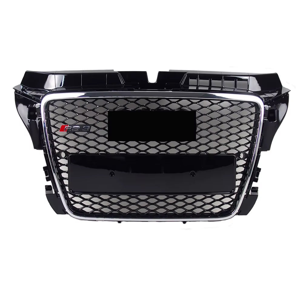 2008-2012 Audi A3/8P To S3/RS3 Style High Quality ABS Grille Chrome Trim Grill Silver And Black Front Bumper Grille