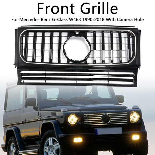 1990-2018 Mercedes Benz G-Class W463 Gloss Black Front Bumper Grill Grille W/Led