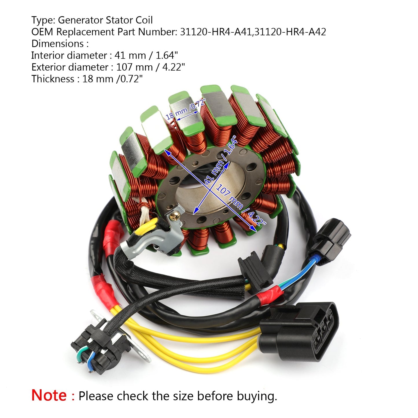 2014-2016 Honda TRX500 TRX500FE1 2AC 31120-HR4-A41 Alternator Stator Fit