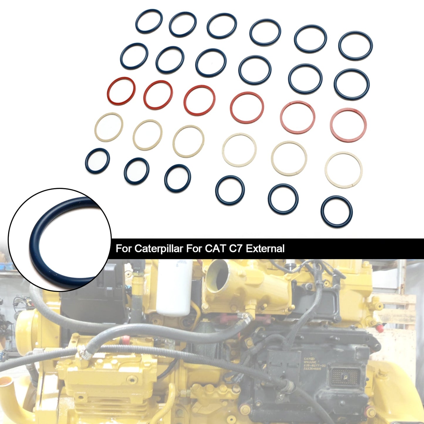 Kit de 6 juntas tóricas para inyectores de combustible externos Caterpillar C7