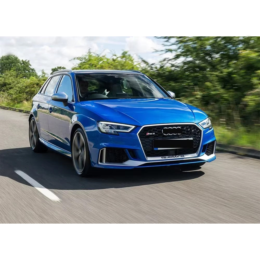 2017-2019 Audi A3 8VPA To RS3 Style High Quality Honeycomb Chrome Grille With ACC