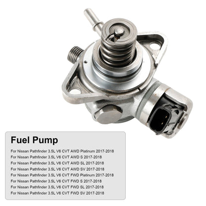 2017-2018 Nissan Pathfinder 3.5L V6 CVT FWD S High #166306KA0A Pressure Fuel Pump 16630-6KA5B