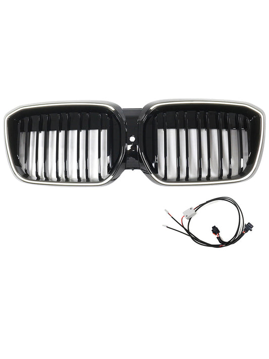 2022-2024 Double Slat Gloss Black Front Kidney Grill Grille Fit BMW IX3 G08 LCI