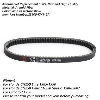 Transmission Belt Premium Drive Belt 23100-KM1-671 For Honda CH250 Elite CN250 Helix Spazio
