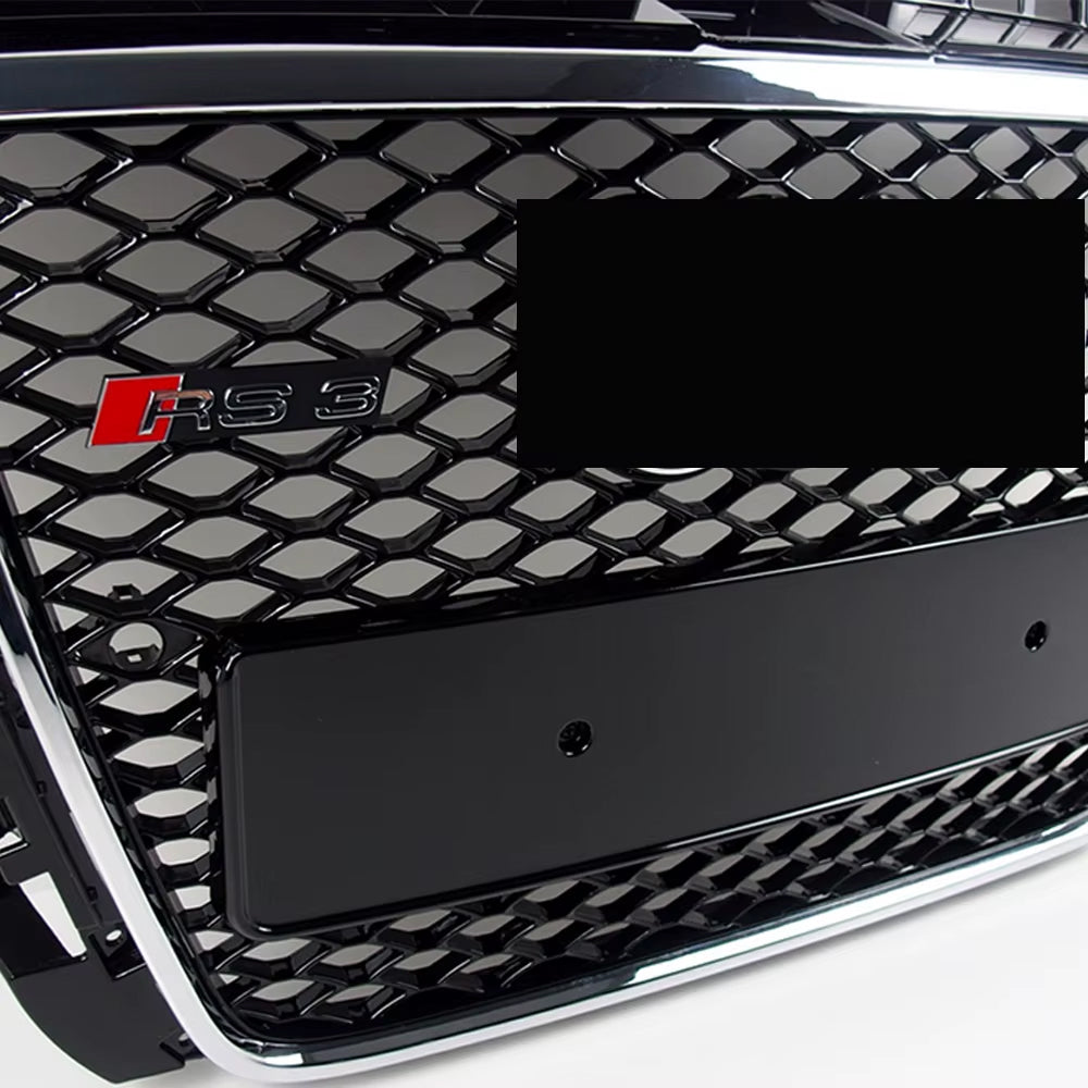 2008-2012 Audi A3/8P To S3/RS3 Style High Quality ABS Grille Chrome Trim Grill Silver And Black Front Bumper Grille