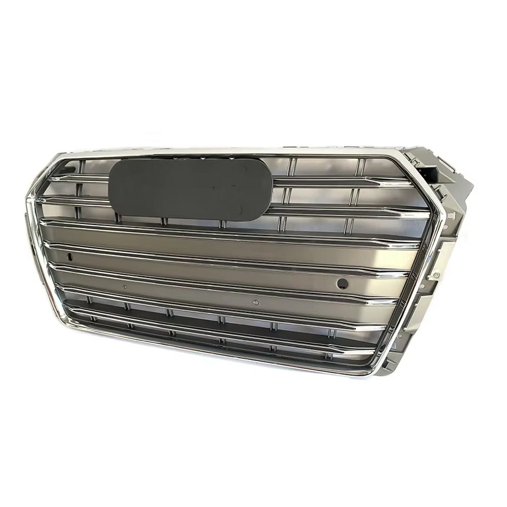 2016-2019 Audi A4 S4 B9 To S4/RS4 Style Front Glossy Blac Bumper Grill High Quality Honeycomb Upper Grille