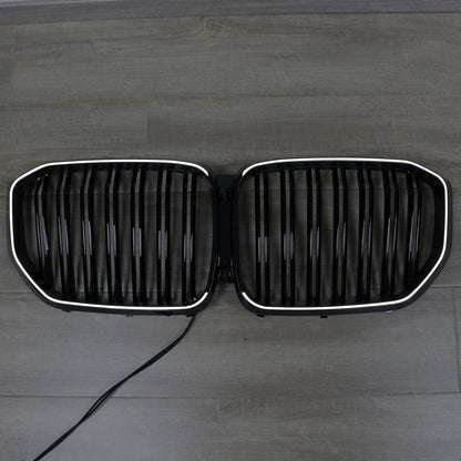 Double Slat Black Front Kidney Grille Fit BMW X5 G05 2019-2022 M-Performance