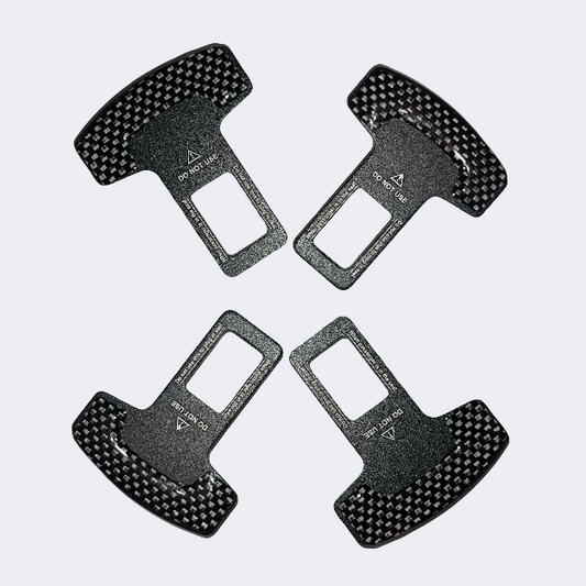 4PCS Universal Car Safety Seat Belt Buckle Carbon Fiber Car Alarm Stopper Clip Clamp