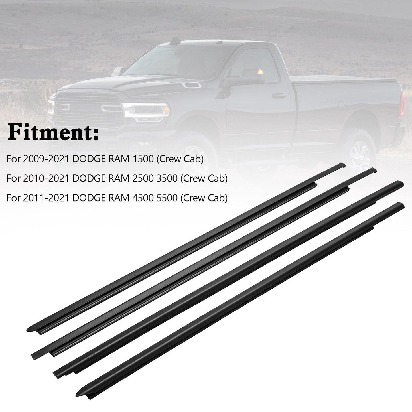 Joint d'étanchéité pour vitres de Dodge RAM 4500 et 5500 (2011-2021) (55112376AH, 55112377AH, 55372138AH)