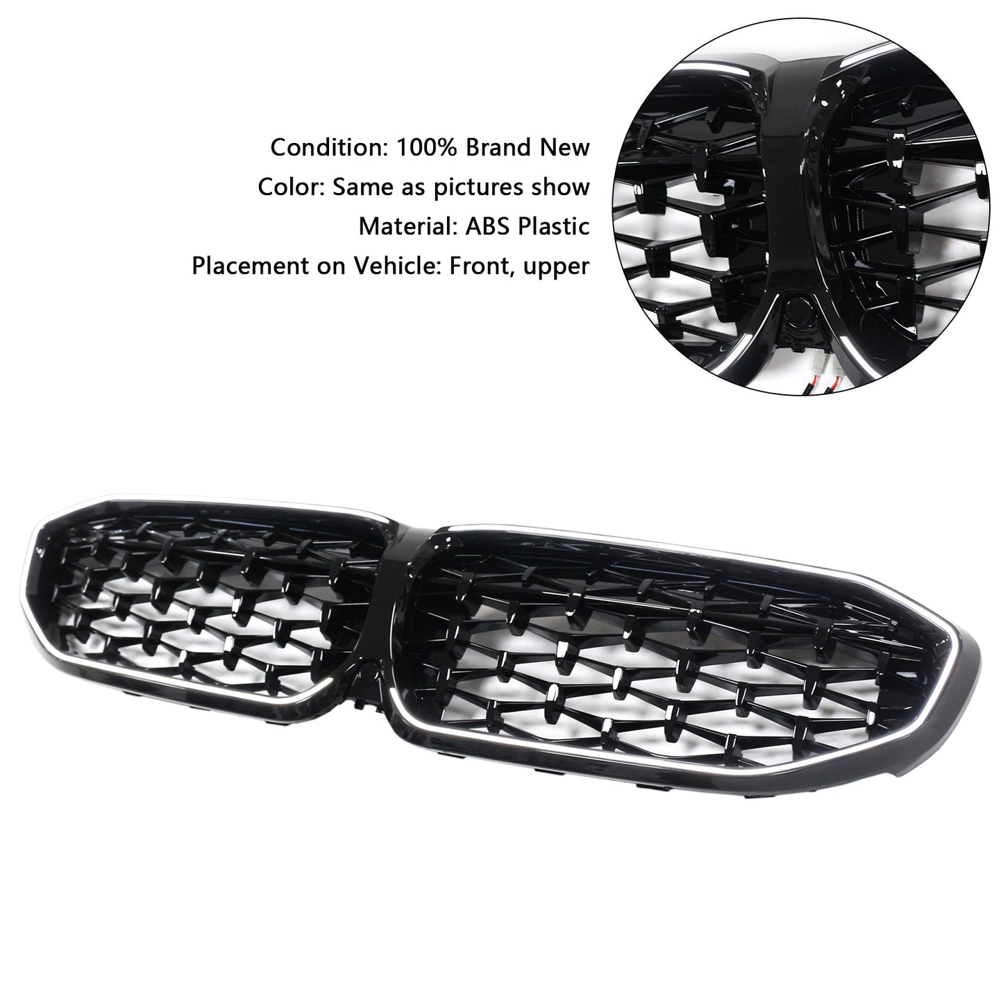 2019-2022 BMW 3 Series G20 Black Diamond Kidney Grille Grill 51138072085