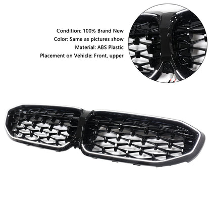 2019-2022 Black Diamond Kidney Grille Grill 51138072085 Fit BMW 3 Series G20